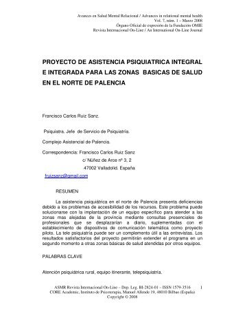 proyecto de asistencia psiquiatrica integral e ... - Bibliopsiquis