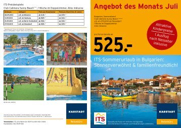 finden Sie den Flyer als PDF - Angebot des Monats - Karstadt Reisen