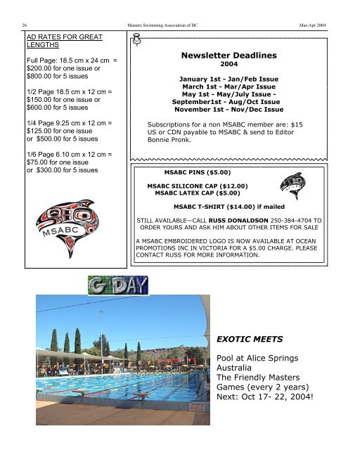 Great Lengths - Masters Swimming Association of British Columbia