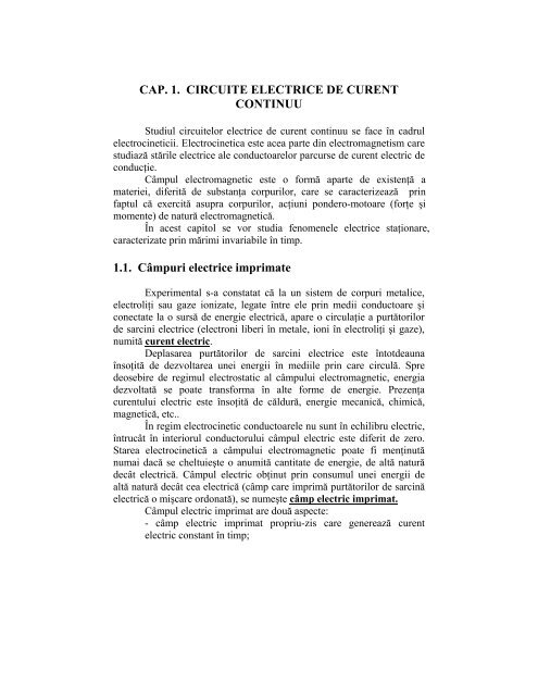 CAP. 1. CIRCUITE ELECTRICE DE CURENT CONTINUU 1.1 ...