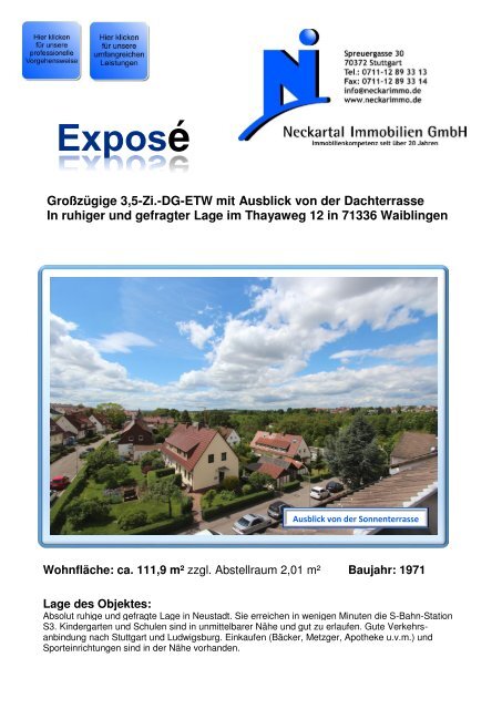 Expose Vorlage der Firma Neckartal Immobilien GmbH - Immobilienmakler Stuttgart