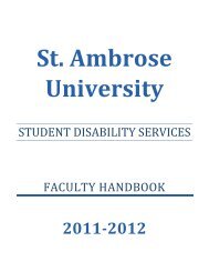 student disability services faculty handbook - St. Ambrose University