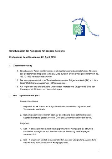 Download Strukturpapier - Kampagne fÃ¼r Saubere Kleidung