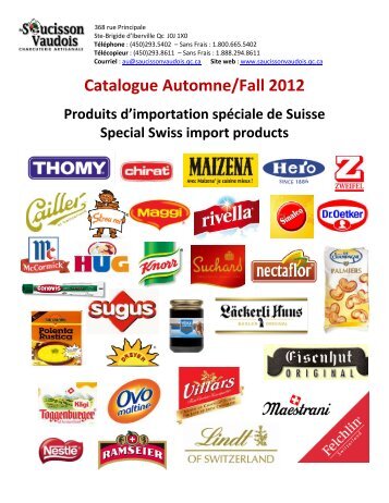 Catalogue Automne/Fall 2012 - Au saucisson vaudois