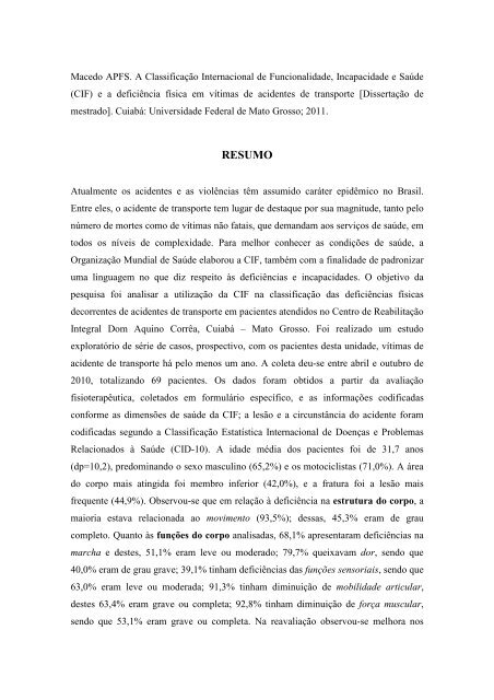 ClassificaÃ§Ã£o Internacional de Funcionalidade, Incapacidade e SaÃºde