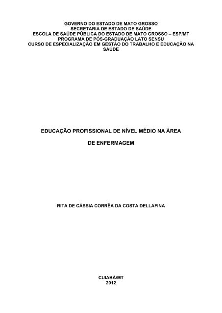 educaÃ§Ã£o profissional de nÃ­vel mÃ©dio na Ã¡rea de enfermagem