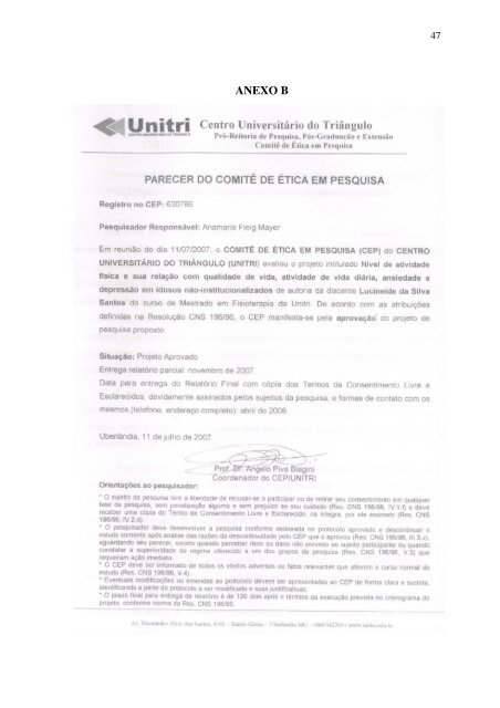 Centro UniversitÃ¡rio do Triangulo - Secretaria de Estado de SaÃºde ...