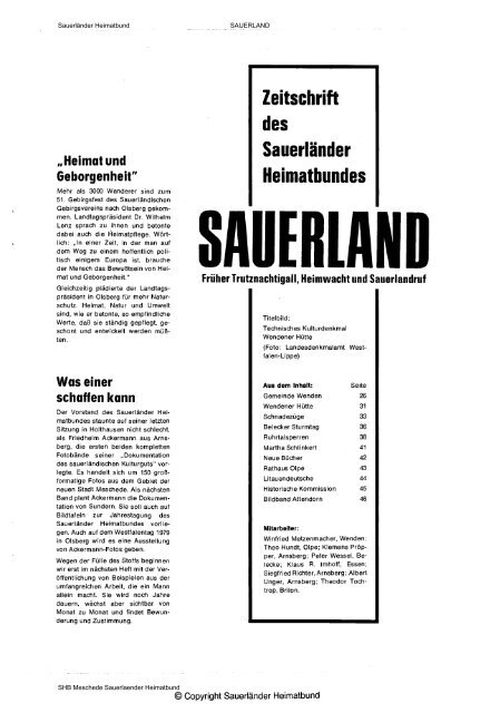 Heft 2 - SauerlÃ¤nder Heimatbund e.V.