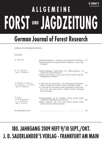 ALLGEMEINE German Journal of Forest Research - JD ...
