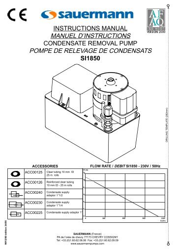 MANUEL D'INSTRUCTIONS POMPE DE RELEVAGE ... - Sauermann