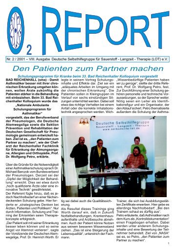 Den Patienten zum Partner machen - Deutsche Selbsthilfegruppe ...
