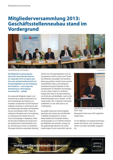 Ausgabe 3/2013 - Deutscher Sauna-Bund e.V.