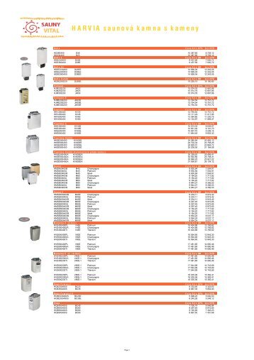 CenÃ­k saunovÃ½ch kamen a pÅÃ­sluÅ¡enstvÃ­ (formÃ¡t .pdf) - Sauny Vital