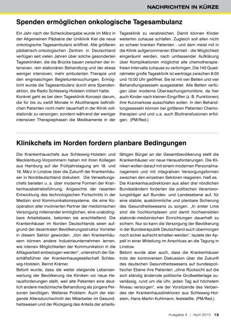 Schleswig-Holsteinisches Ärzteblatt 4/2010  - Ärztekammer ...