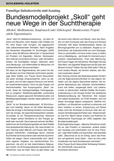 Schleswig-Holsteinisches Ärzteblatt 4/2010  - Ärztekammer ...