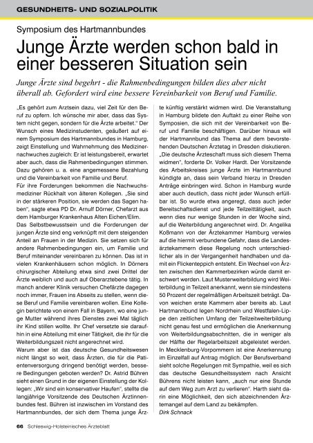 Schleswig-Holsteinisches Ärzteblatt 4/2010  - Ärztekammer ...