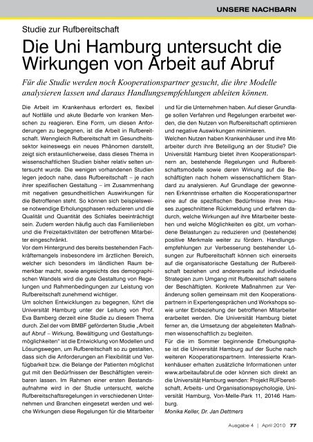 Schleswig-Holsteinisches Ärzteblatt 4/2010  - Ärztekammer ...