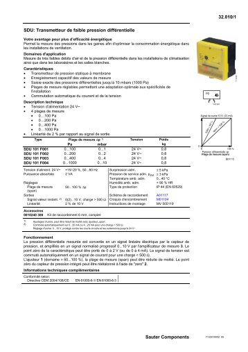 SDU: Transmetteur de faible pression diffÃ©rentielle - sauter