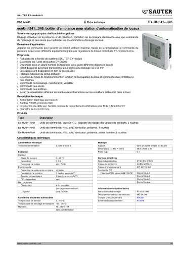 EY-RU341...346 ecoUnit341...346 - sauter-controls.com sauter ...