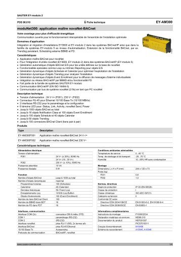 EY-AM300 moduNet300: application maÃ®tre novaNet-BACnet - sauter