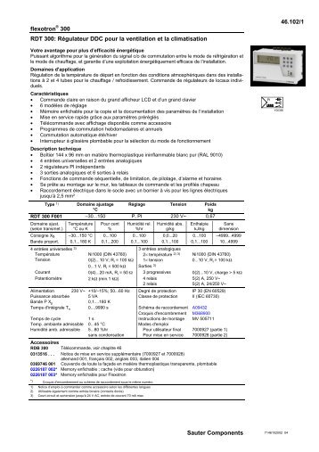 46.102/1 flexotronÂ® 300 Sauter Components RDT 300: RÃ©gulateur ...