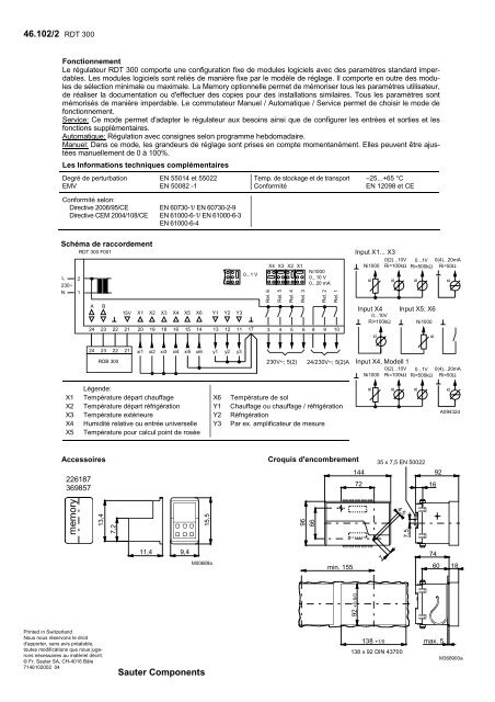 46.102/1 flexotronÂ® 300 Sauter Components RDT 300: RÃ©gulateur ...