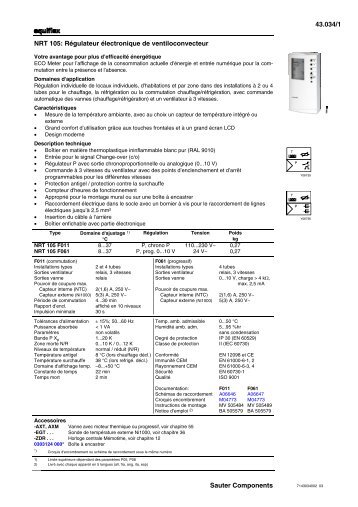 NRT 105: RÃ©gulateur Ã©lectronique de ventiloconvecteur