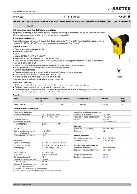 (SUT) pour vanne Ã  boule - sauter-controls.com sauter-controls.com