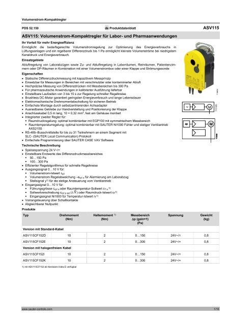 Volumenstrom-Kompaktregler fÃ¼r Labor- und Pharmaanwendungen