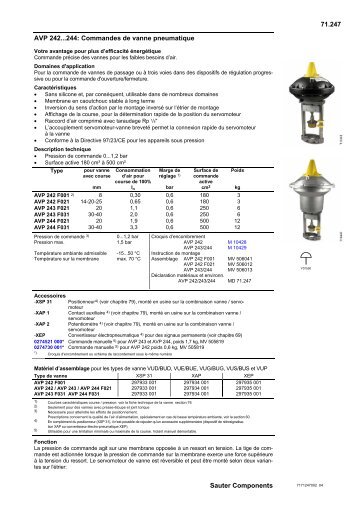 Commandes de vanne pneumatique - sauter-controls.com sauter ...