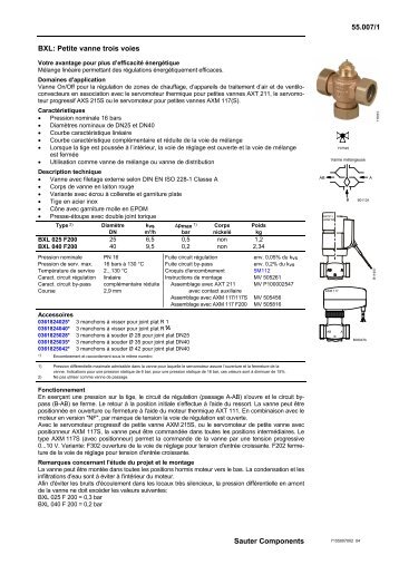 Petite vanne trois voies - sauter-controls.com sauter-controls.com