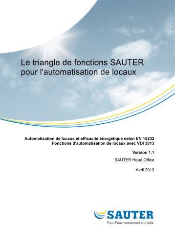 Le triangle de fonctions SAUTER pour l'automatisation de locaux