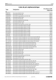 Liste de prix alphanumÃ©rique - Sauter Building Control Schweiz AG