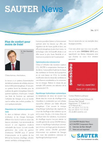 Newsletter DÃ©c 2011 - Sauter Building Control Schweiz AG