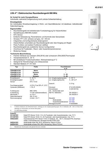 Elektronisches Raumbediengerät 868 MHz