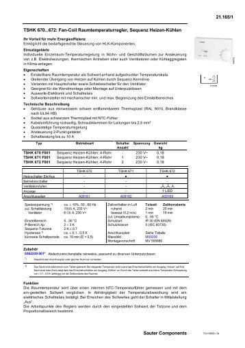 Fan-Coil Raumtemperaturregler, Sequenz Heizen-Kühlen - Sauter