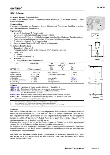 68.240/1 Sauter Components RPP: P-Regler