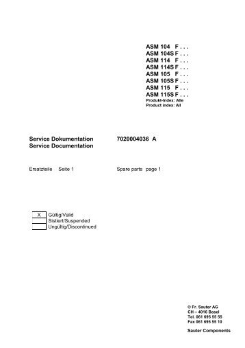 ASM104...115, 104S...115S - sauter-controls.com sauter-controls.com