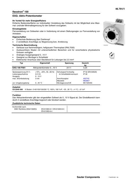 Aktiv-Potentiometer - sauter-controls.com sauter-controls.com