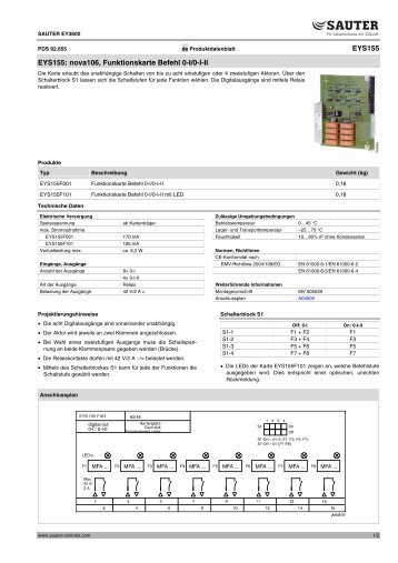 nova106, Funktionskarte Befehl 0-I/0-I-II - Sauter Building Control ...