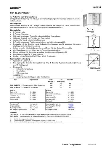 68.101/1 RCP 20, 21: P-Regler Sauter Components