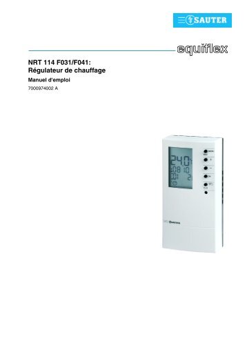 NRT 114 F031/F041: Régulateur de chauffage - sauter-controls.com ...