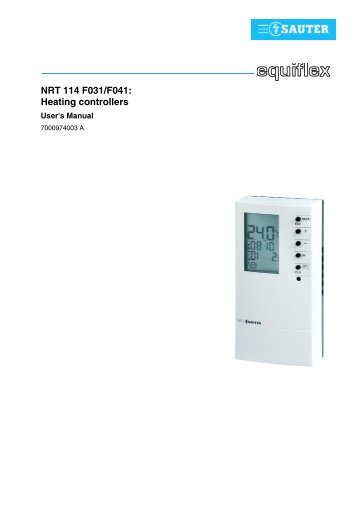 NRT 114 F031/F041: Heating controllers