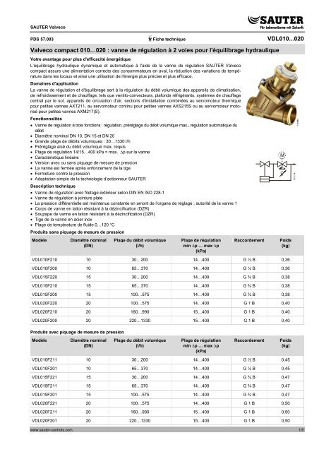 VUN050F300 | Vanne motorisée SAUTER REGULATION 2 V 2 ports , DN 50 16 bar | RS
