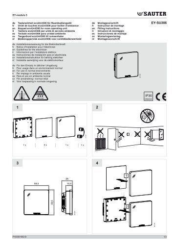 EY-SU306 1 2 IP30 - sauter-controls.com sauter-controls.com