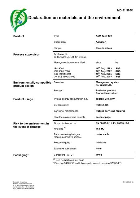 AVM124 - SAUTER AG