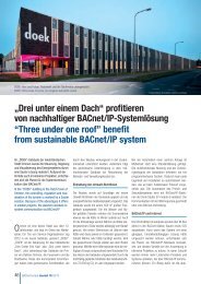 „Drei unter einem Dach“ profitieren von nachhaltiger BACnet/IP ...