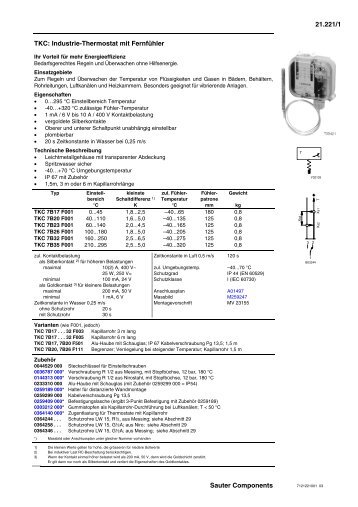 21.221/1 Sauter Components TKC: Industrie-Thermostat mit Fernfühler