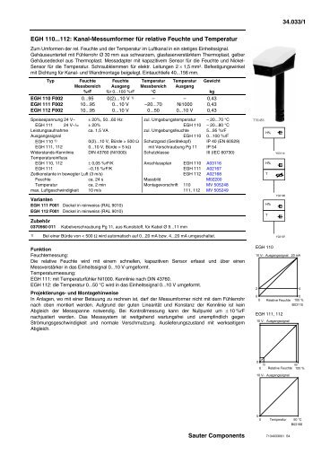 Messumformer - Sauter Building Control Schweiz AG