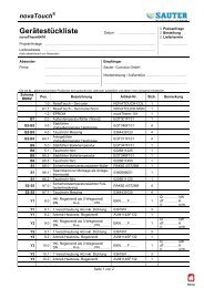 novaTherm 101 0410 Gerätestückliste - Sauter Cumulus GmbH